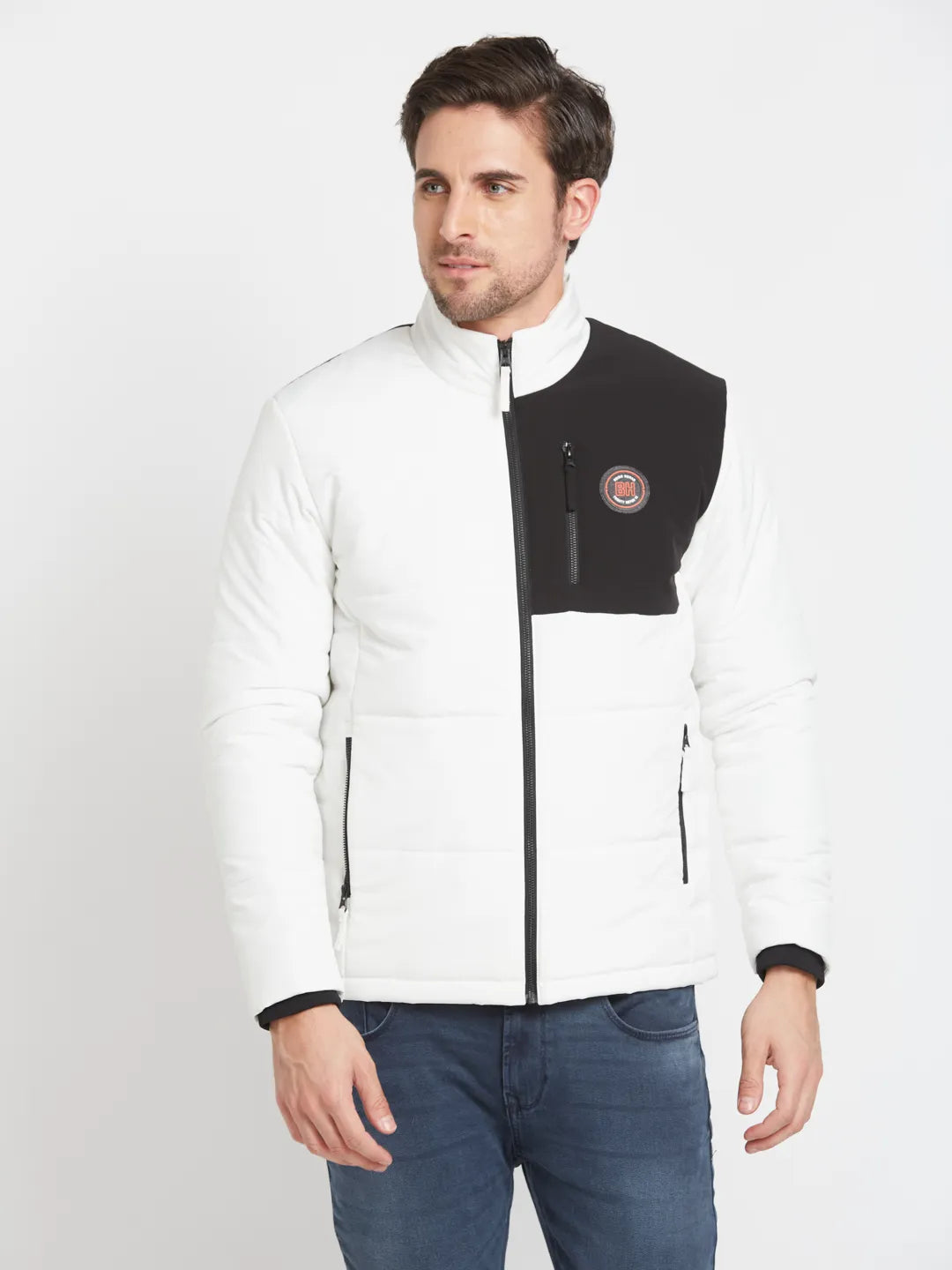 White Regular Fit Long Sleeves Men's Jacket by Being Human Clothing