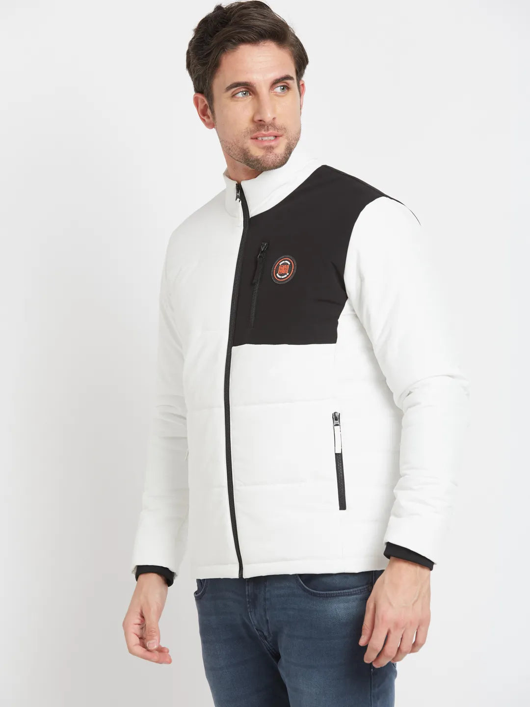 White Regular Fit Long Sleeves Men's Jacket by Being Human Clothing
