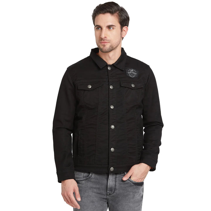 Black Regular Fit Long Sleeves Men's Jacket by Being Human Clothing