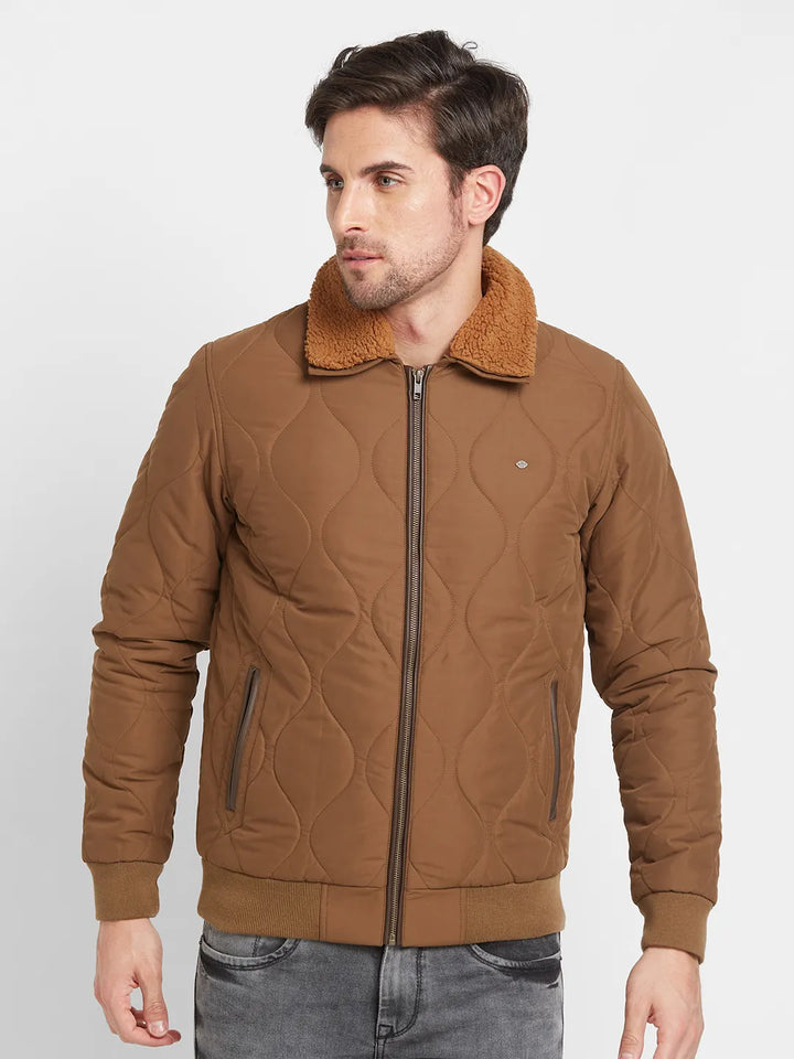 Brown Regular Fit Long Sleeves Men's Jacket