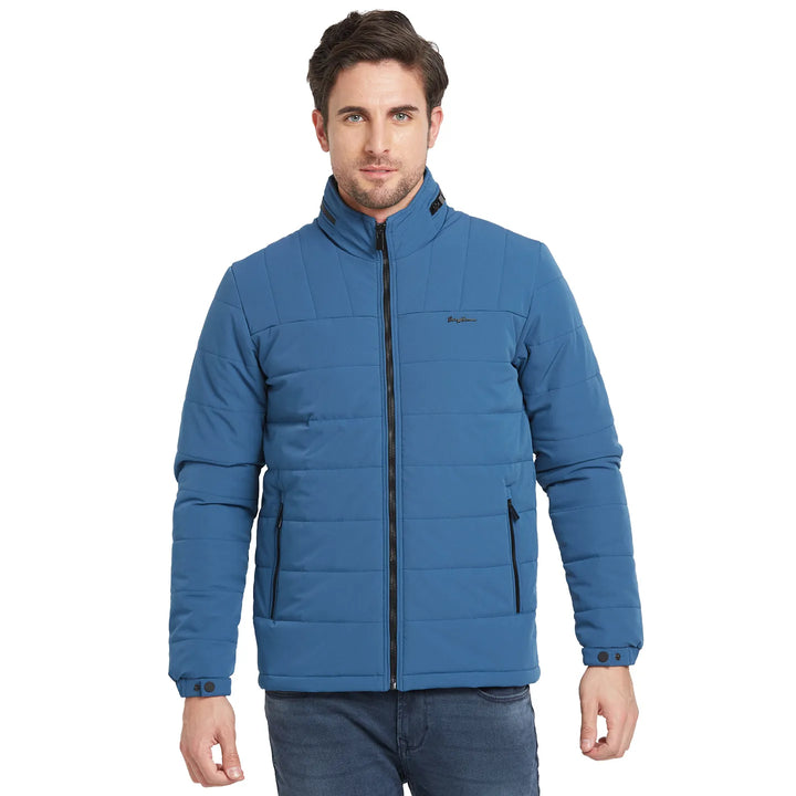 Blue Regular Fit Long Sleeves Men's Jacket by Being Human Clothing