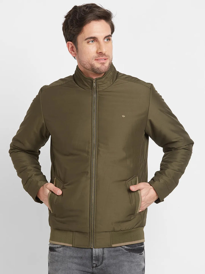Green Regular Fit Men's Jacket