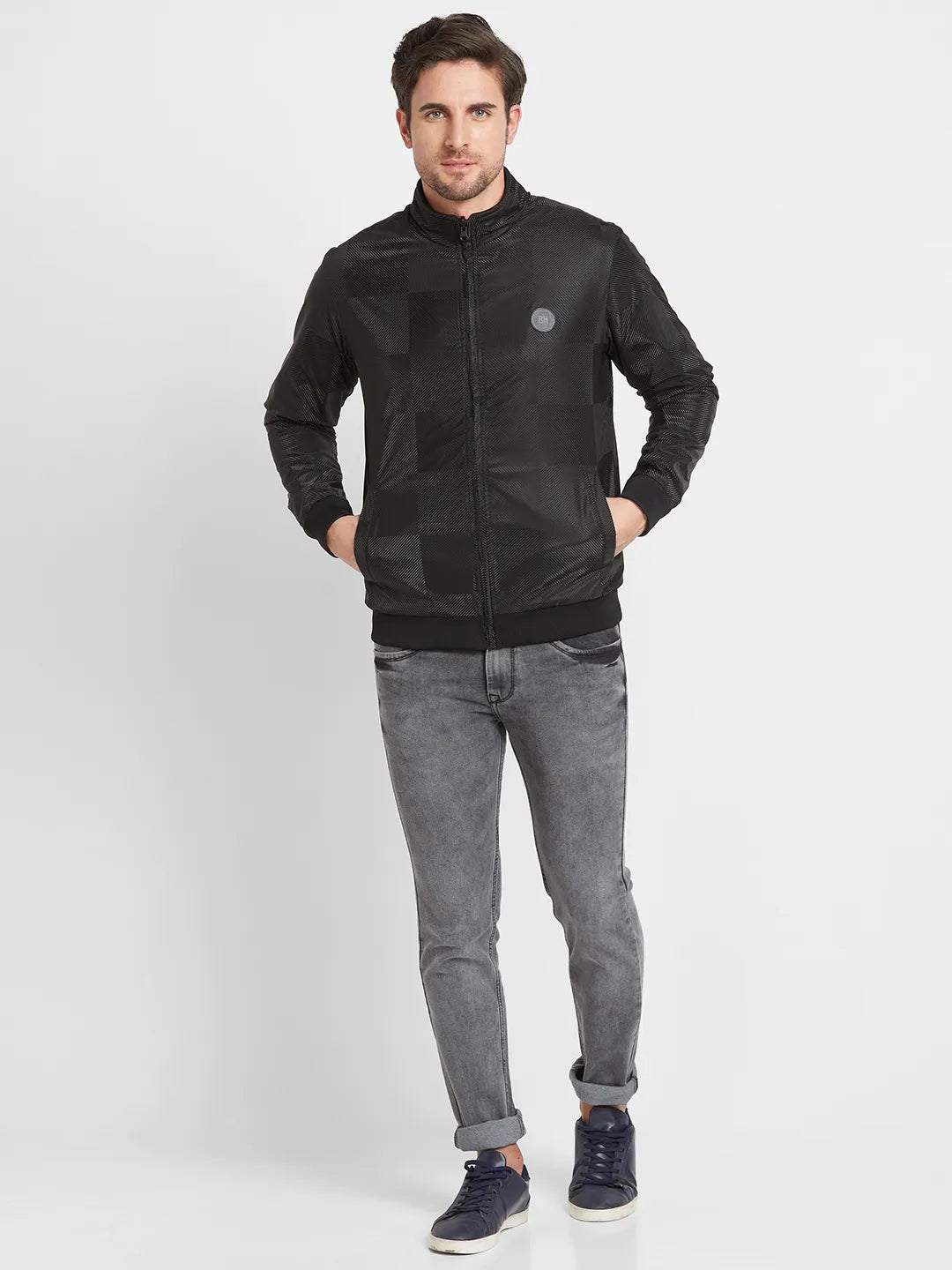 Black Regular Fit Men's Jacket by Being Human Clothing