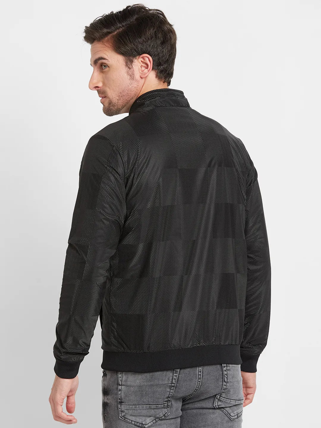 Black Regular Fit Men's Jacket by Being Human Clothing