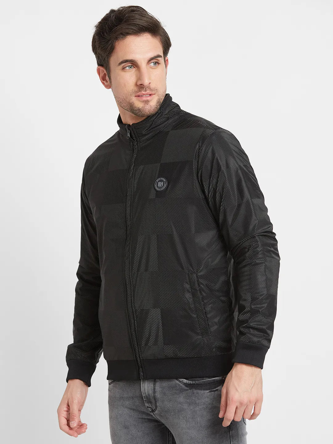 Black Regular Fit Men's Jacket by Being Human Clothing