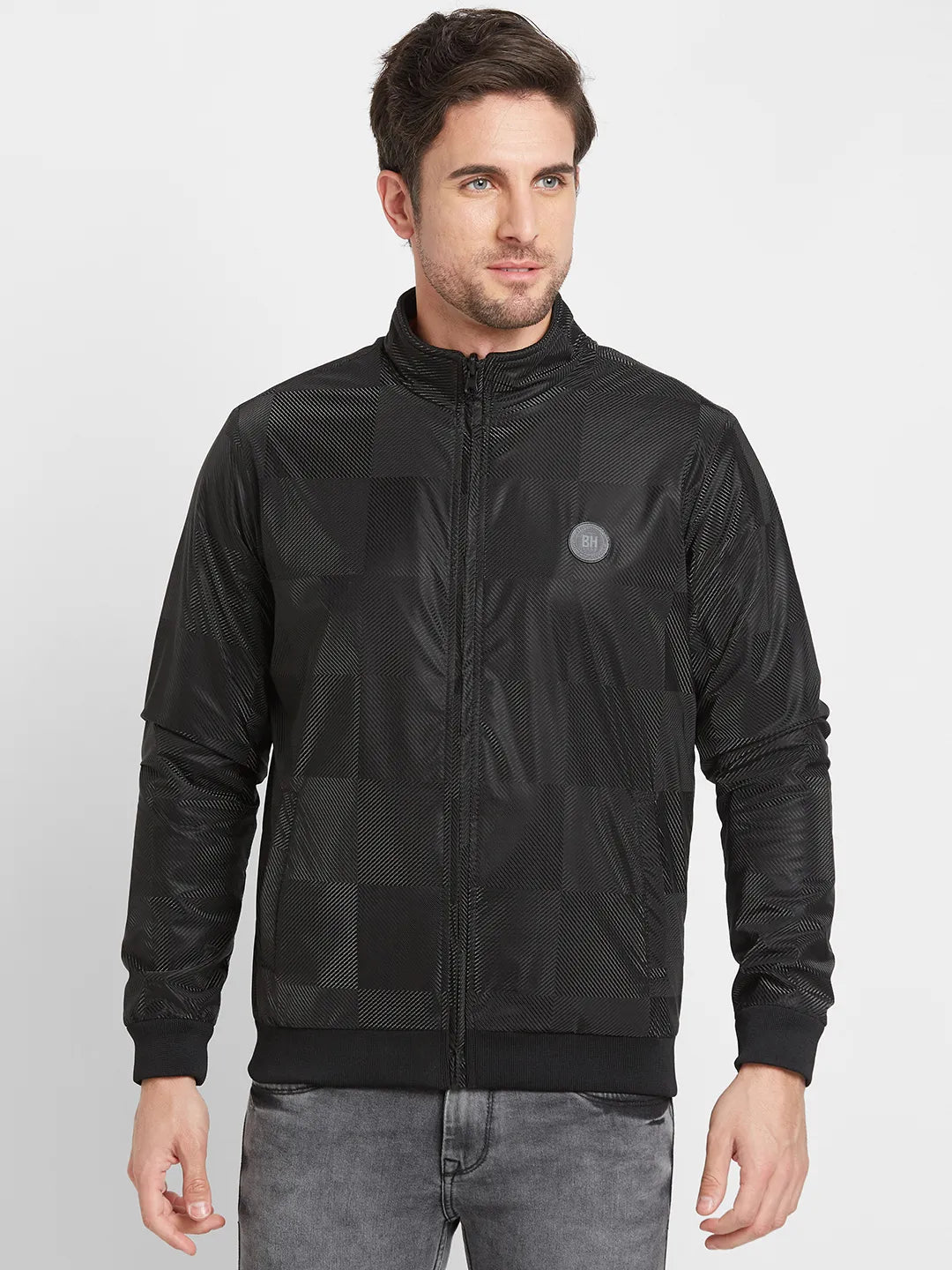 Black Regular Fit Men's Jacket by Being Human Clothing