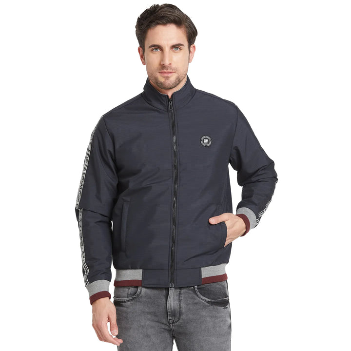 Blue Regular Fit Long Sleeves Men's Jacket