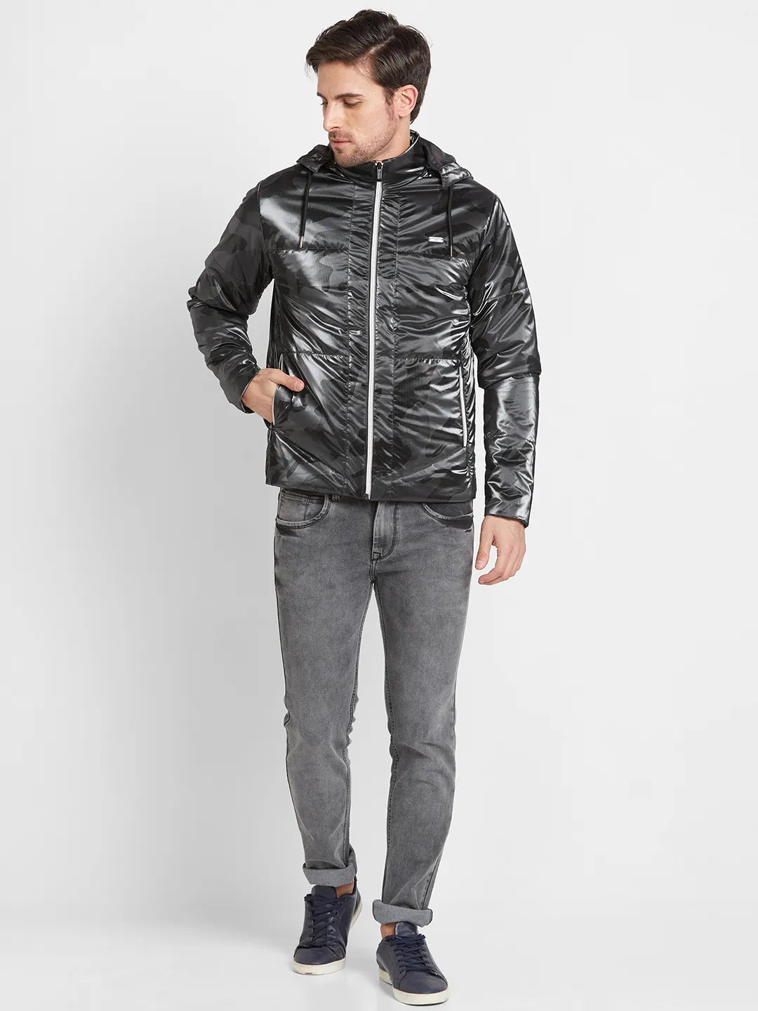 Black Regular Fit Long Sleeves Men's Jacket by Being Human Clothing