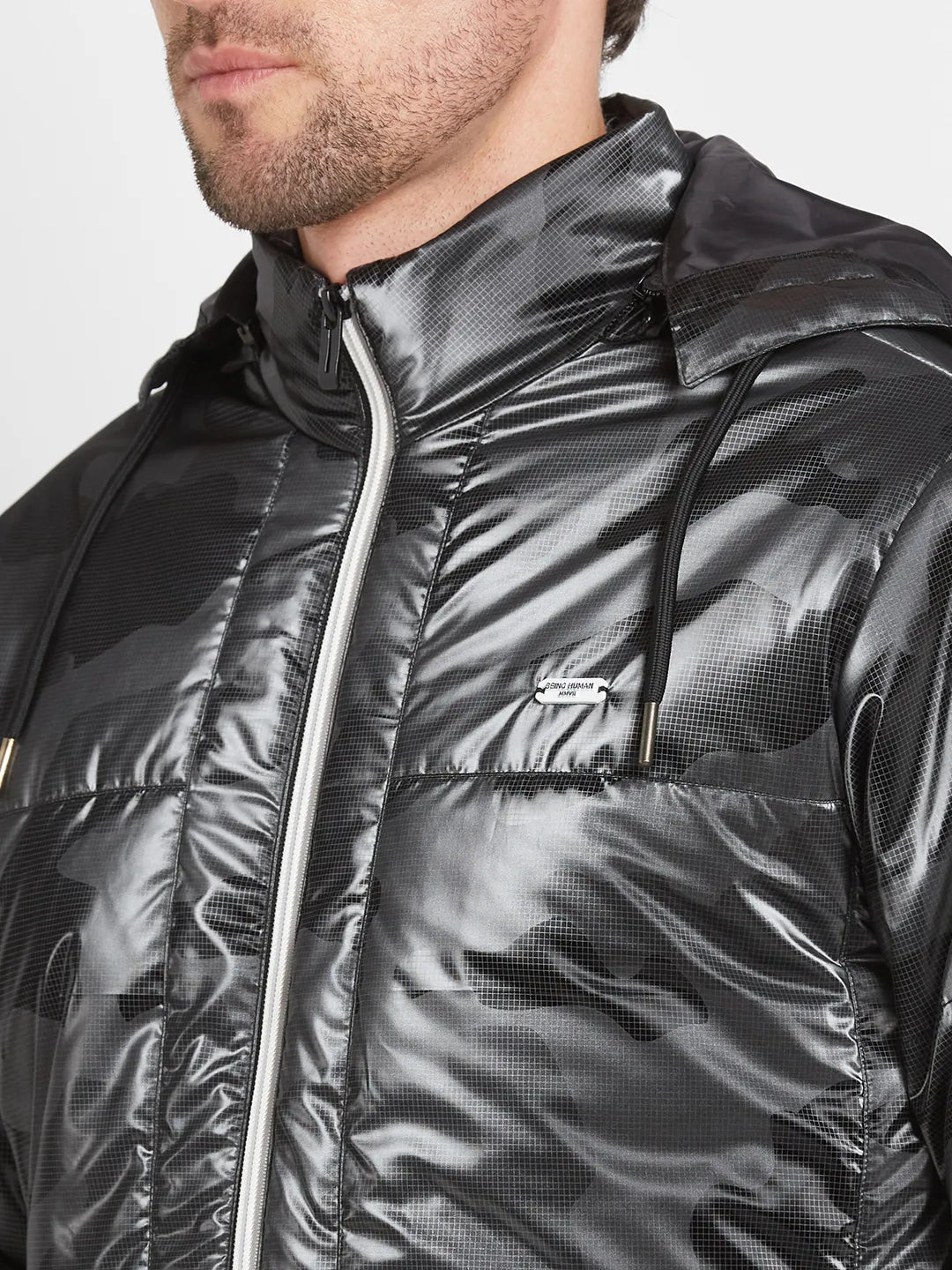 Black Regular Fit Long Sleeves Men's Jacket by Being Human Clothing