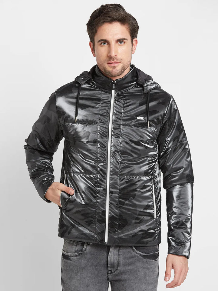 Black Regular Fit Long Sleeves Men's Jacket by Being Human Clothing