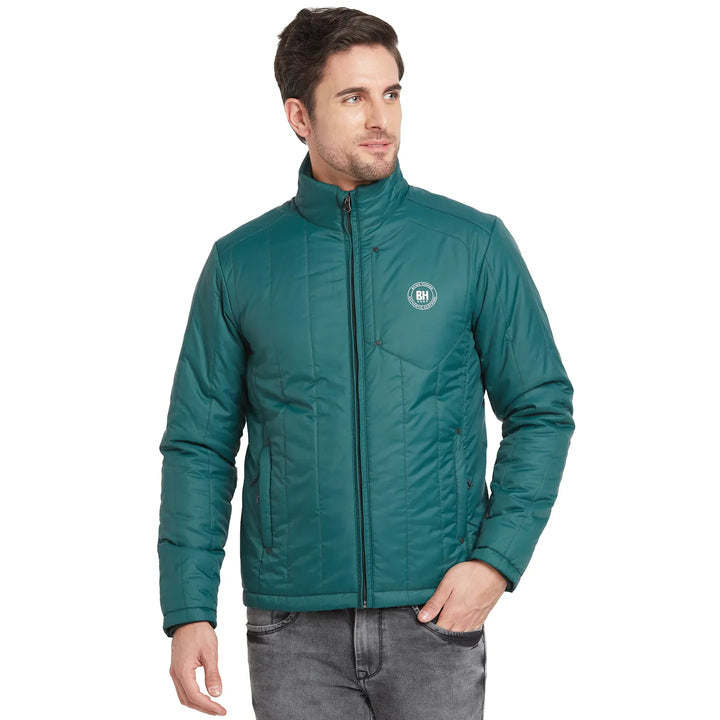Green Regular Fit Long Sleeves Men's Jacket