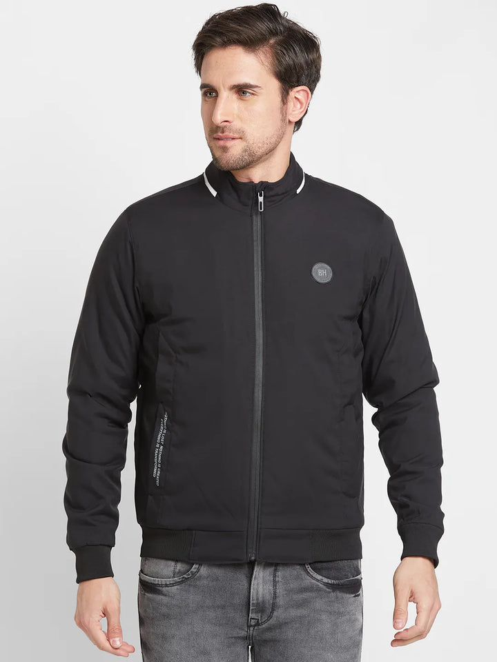 Black Regular Fit Long Sleeves Men's Jacket by Being Human Clothing