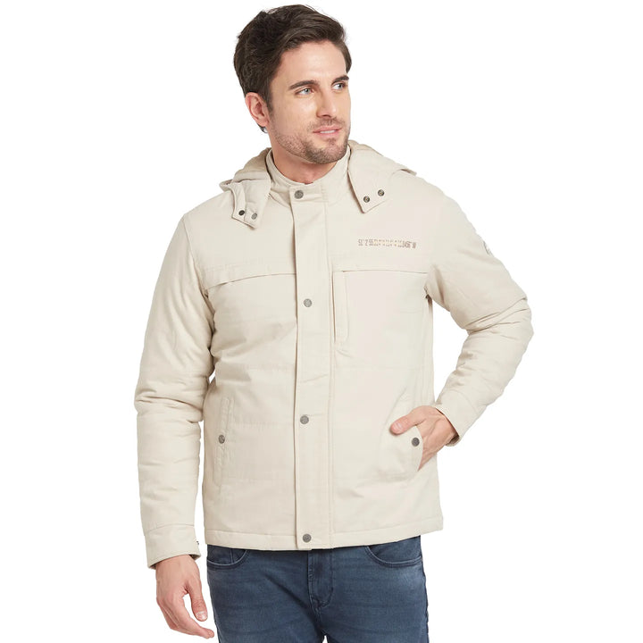 Grey Regular Fit Long Sleeves Men's Jacket