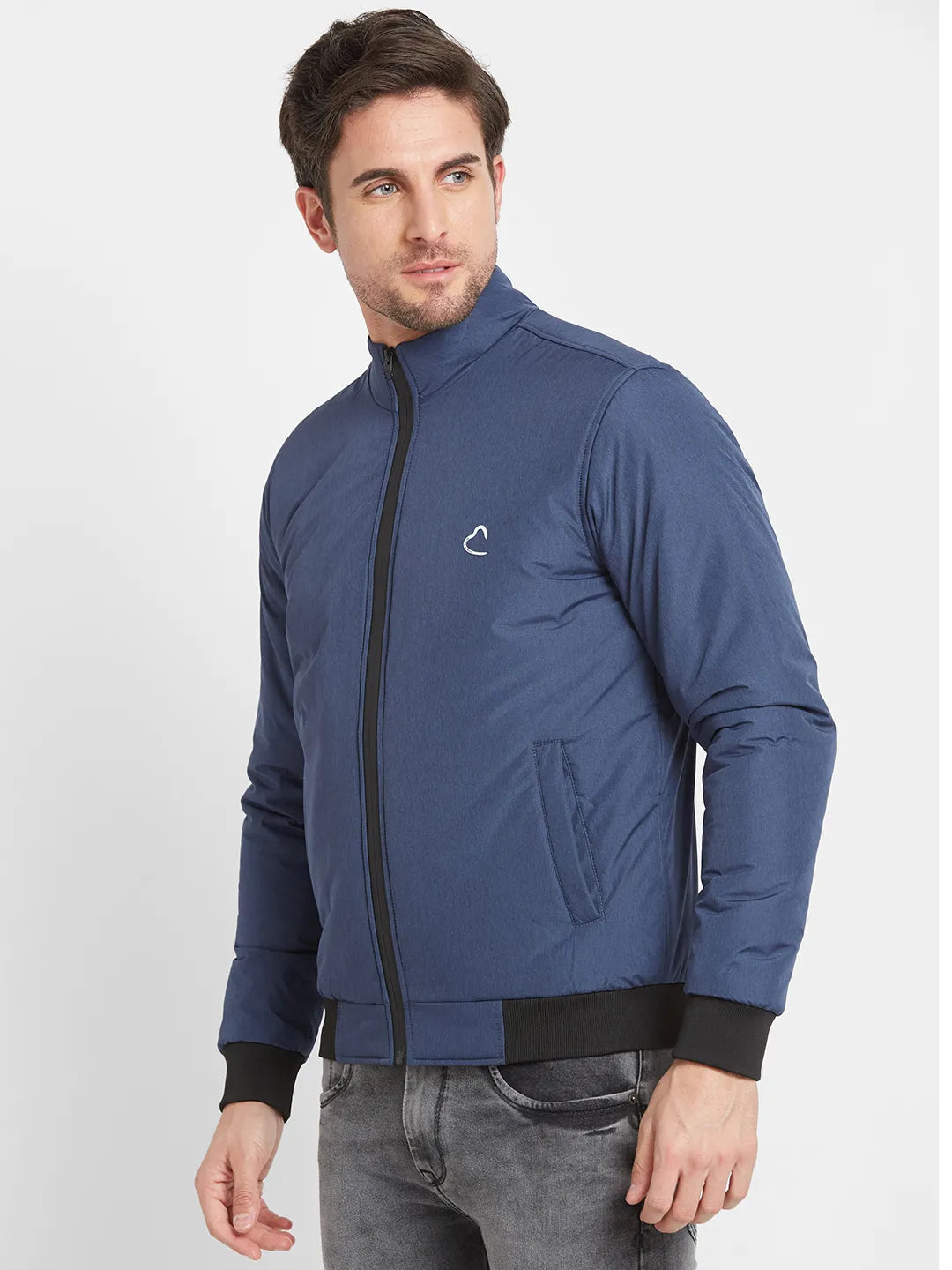 Navy Regular Fit Men's Jacket by Being Human Clothing