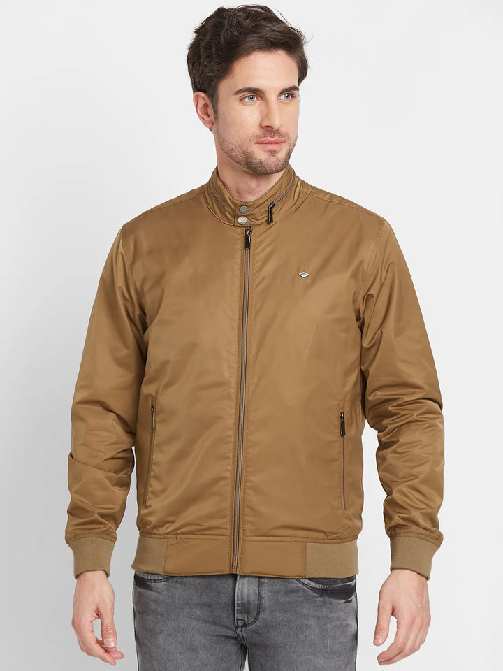 Brown Regular Fit Long Sleeves Men's Jacket