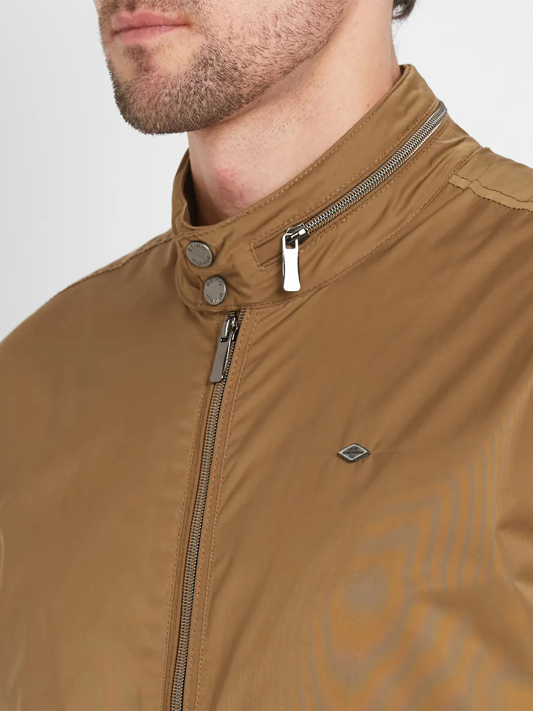 Brown Regular Fit Long Sleeves Men's Jacket by Being Human Clothing