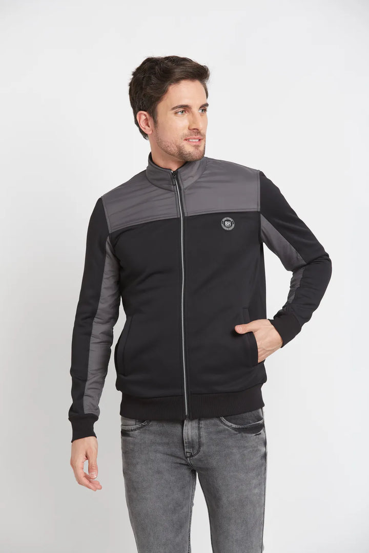 Grey Regular Fit Long Sleeves Men's Jacket