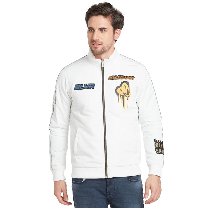 White Regular Fit Long Sleeves Men's Jacket