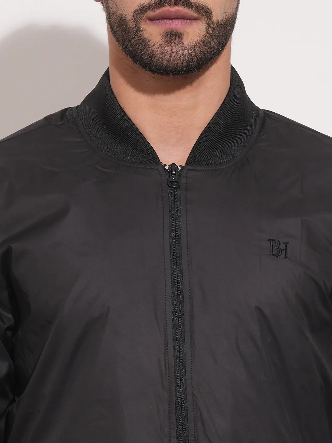 Black Regular Fit Long Sleeves Men's Jacket by Being Human Clothing