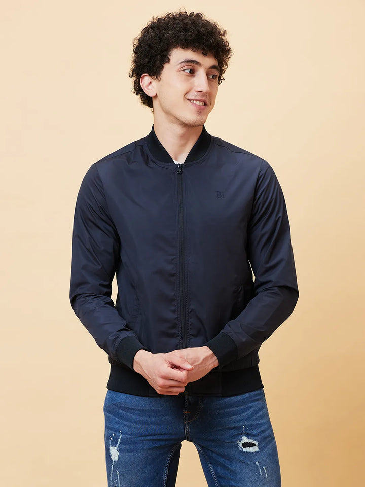 Navy Regular Fit Men's Jacket by Being Human Clothing