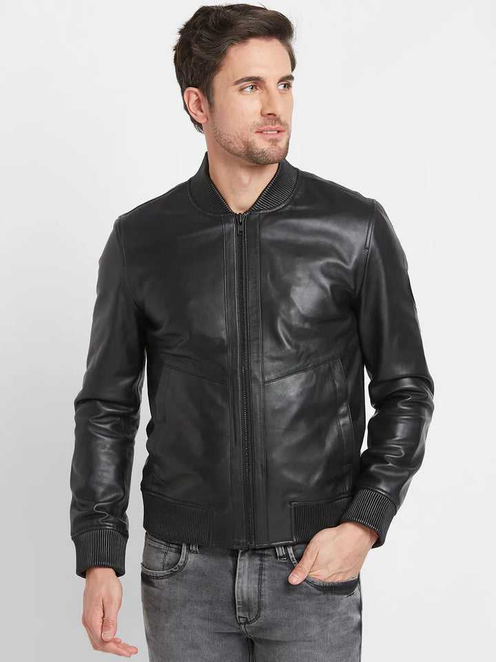 Black Regular Fit Long Sleeves Men's Jacket by Being Human Clothing