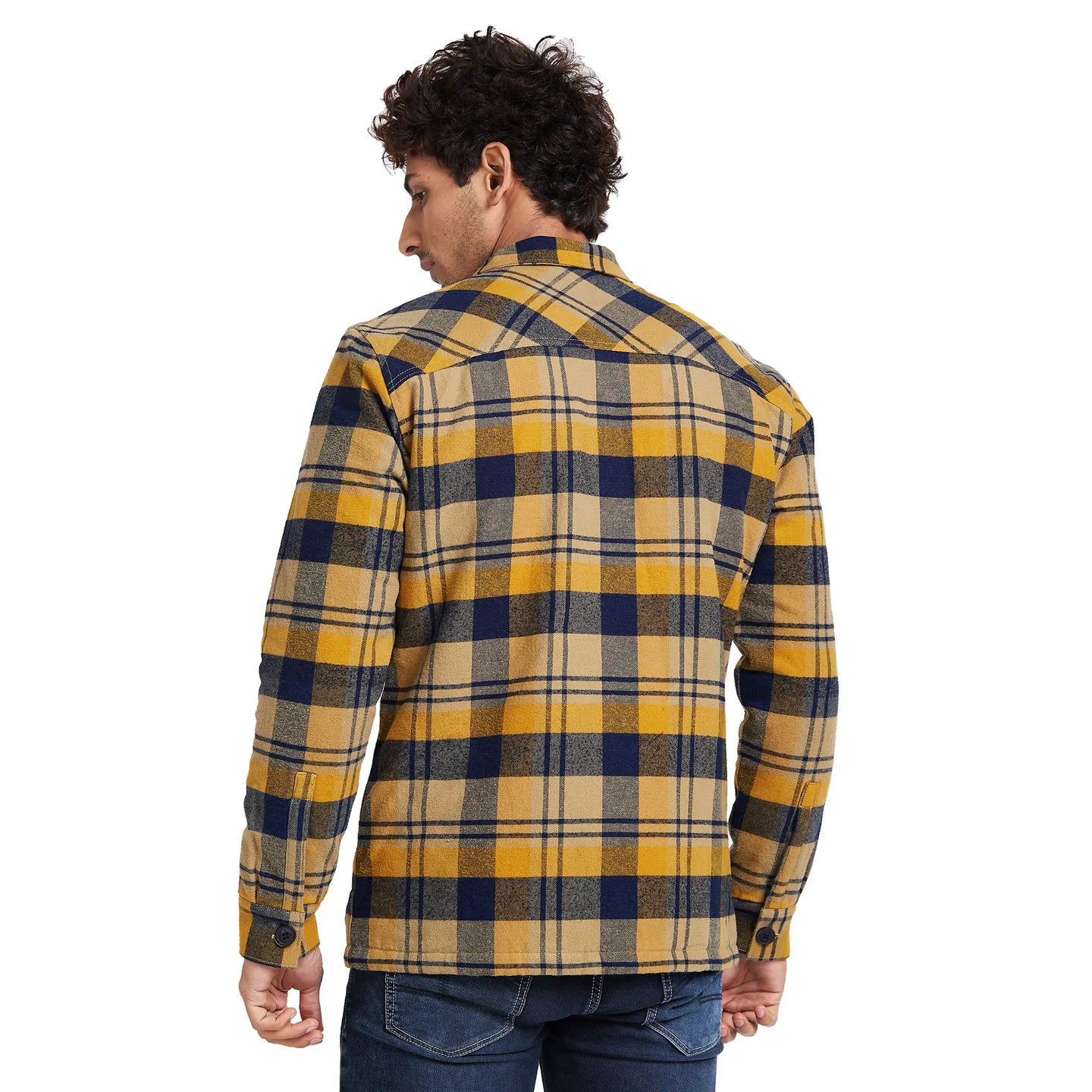 Blue Slim Straight Fit Regular Collar Long Sleeves Men's Jacket by Being Human Clothing