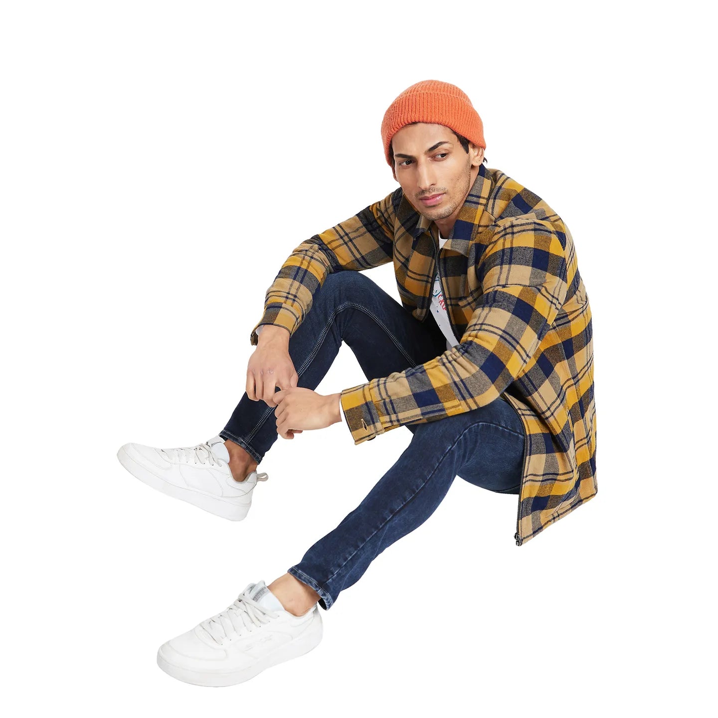 Blue Slim Straight Fit Regular Collar Long Sleeves Men's Jacket by Being Human Clothing