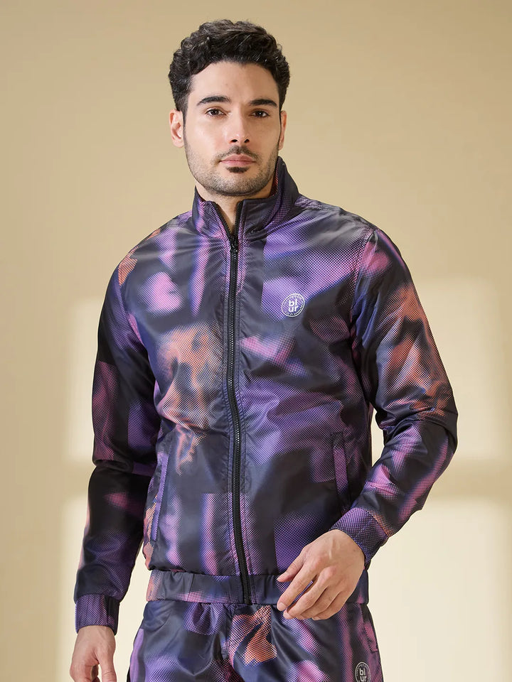 Black & Purple Regular Fit Men's Jacket by Being Human Clothing