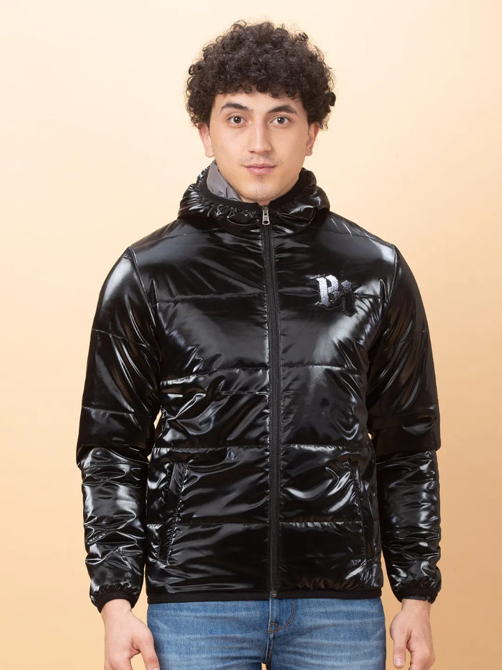 Black Regular Fit Long Sleeves Men's Jacket