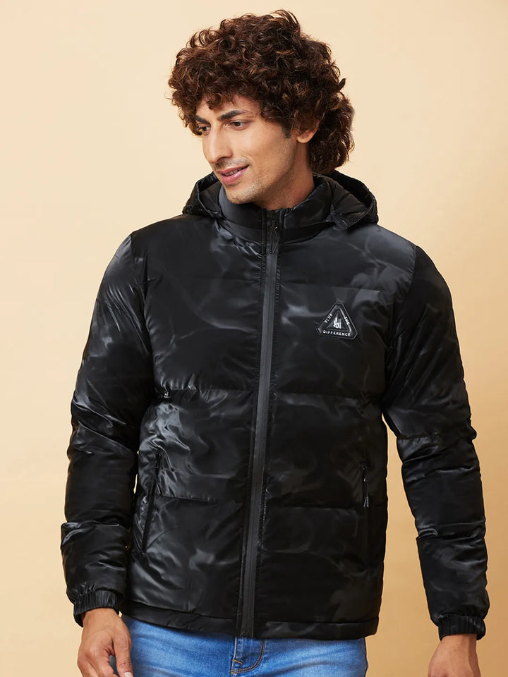 Black Regular Fit Men's Jacket