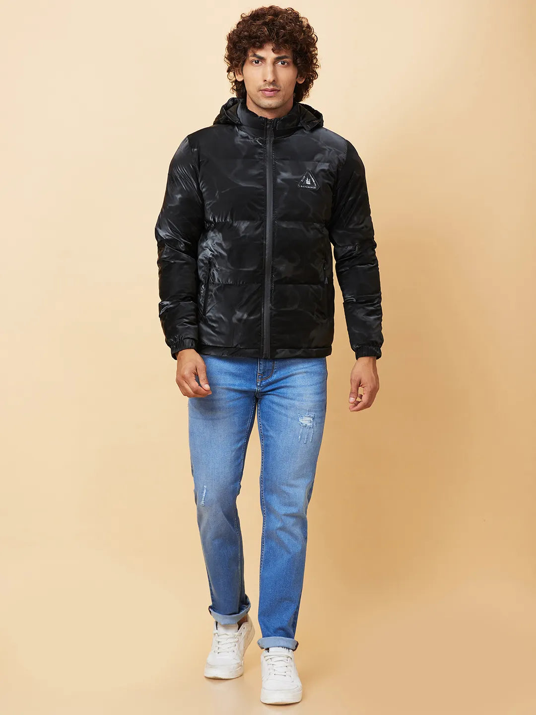 Black Regular Fit Men's Jacket by Being Human Clothing