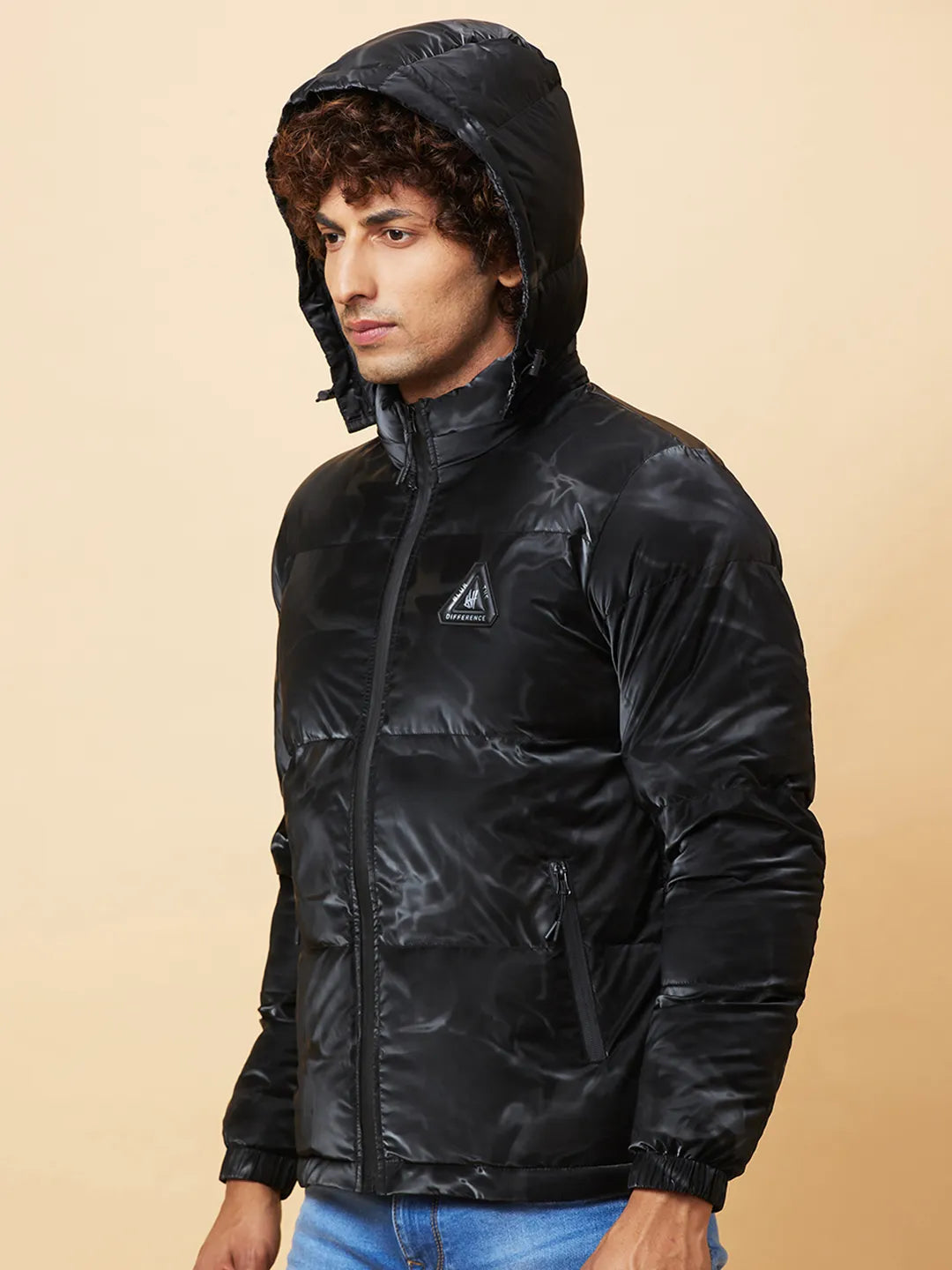 Black Regular Fit Men's Jacket by Being Human Clothing