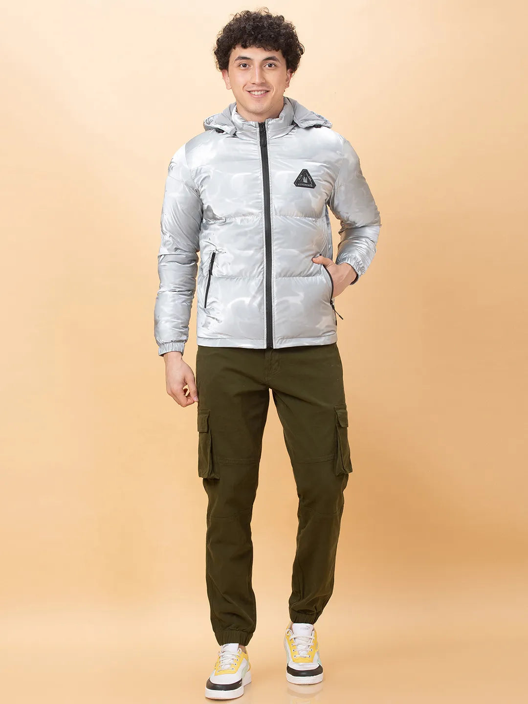 Metalic Regular Fit Men's Jacket by Being Human Clothing