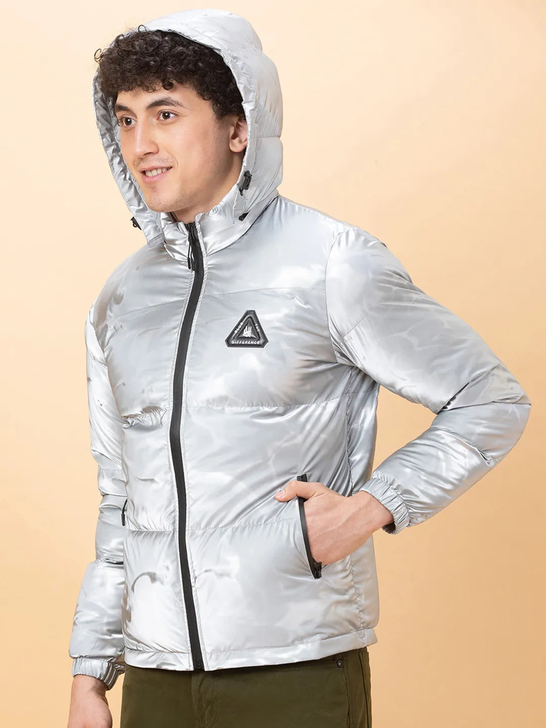 Metalic Regular Fit Men's Jacket by Being Human Clothing