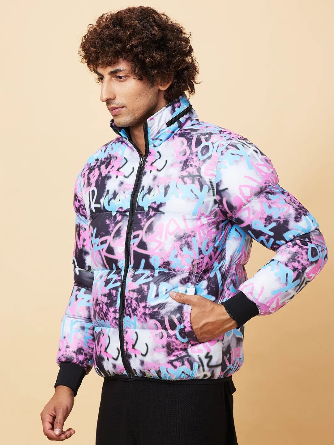 Black Regular Fit Men's Jacket by Being Human Clothing