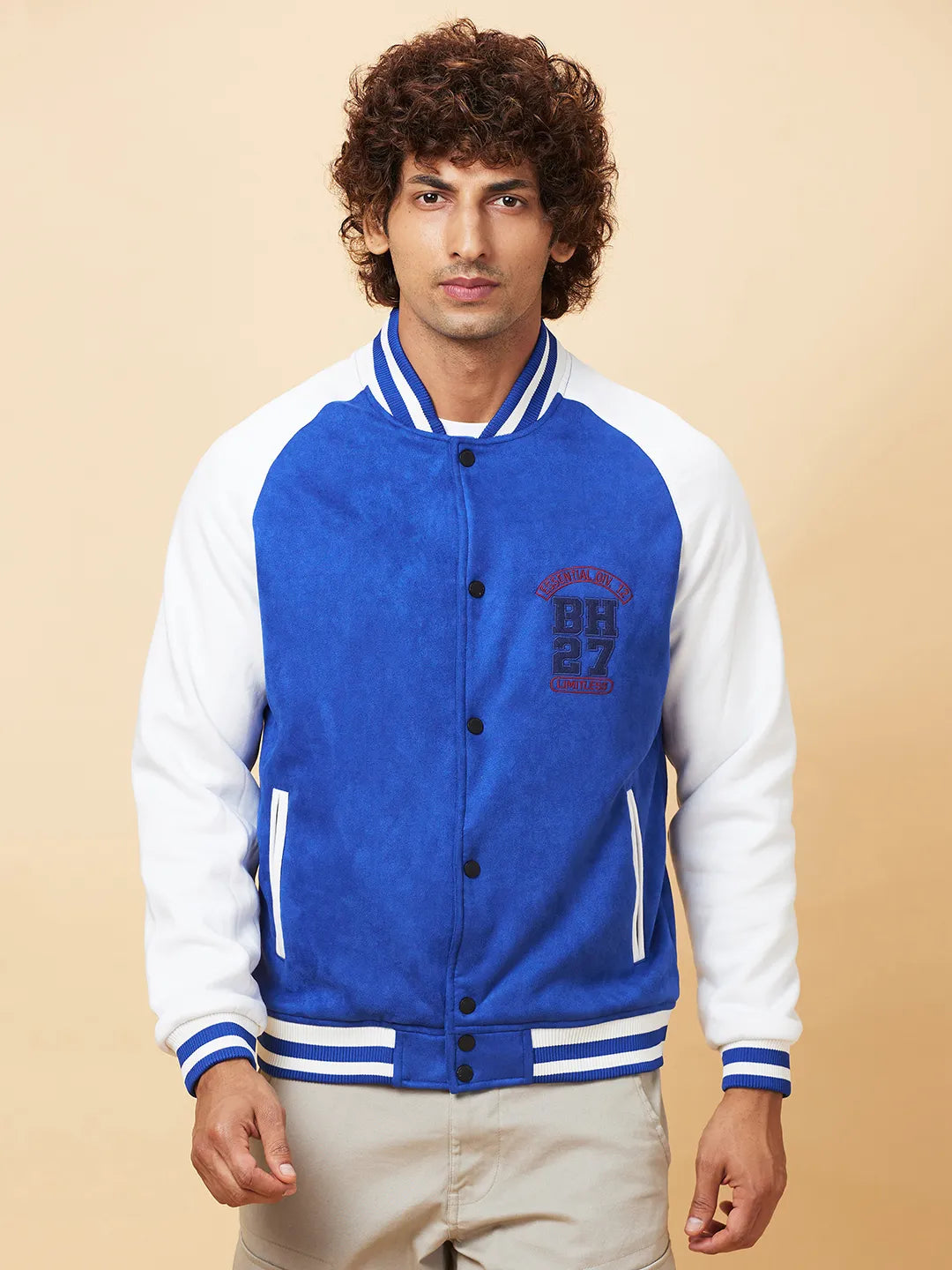 Blue Regular Fit Men's Jacket by Being Human Clothing
