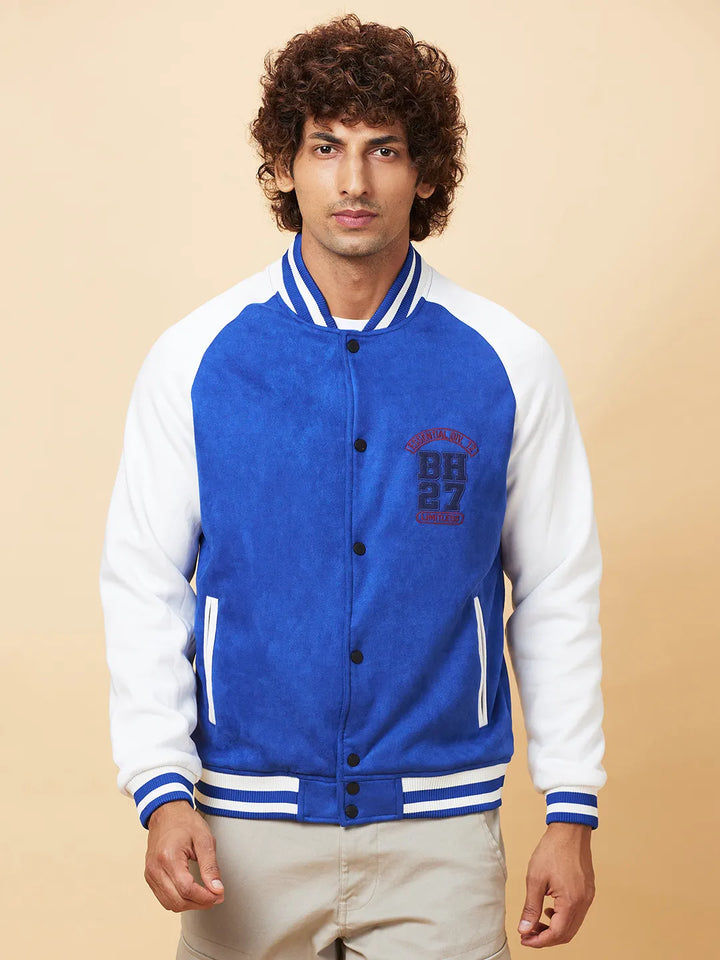 Blue Regular Fit Men's Jacket