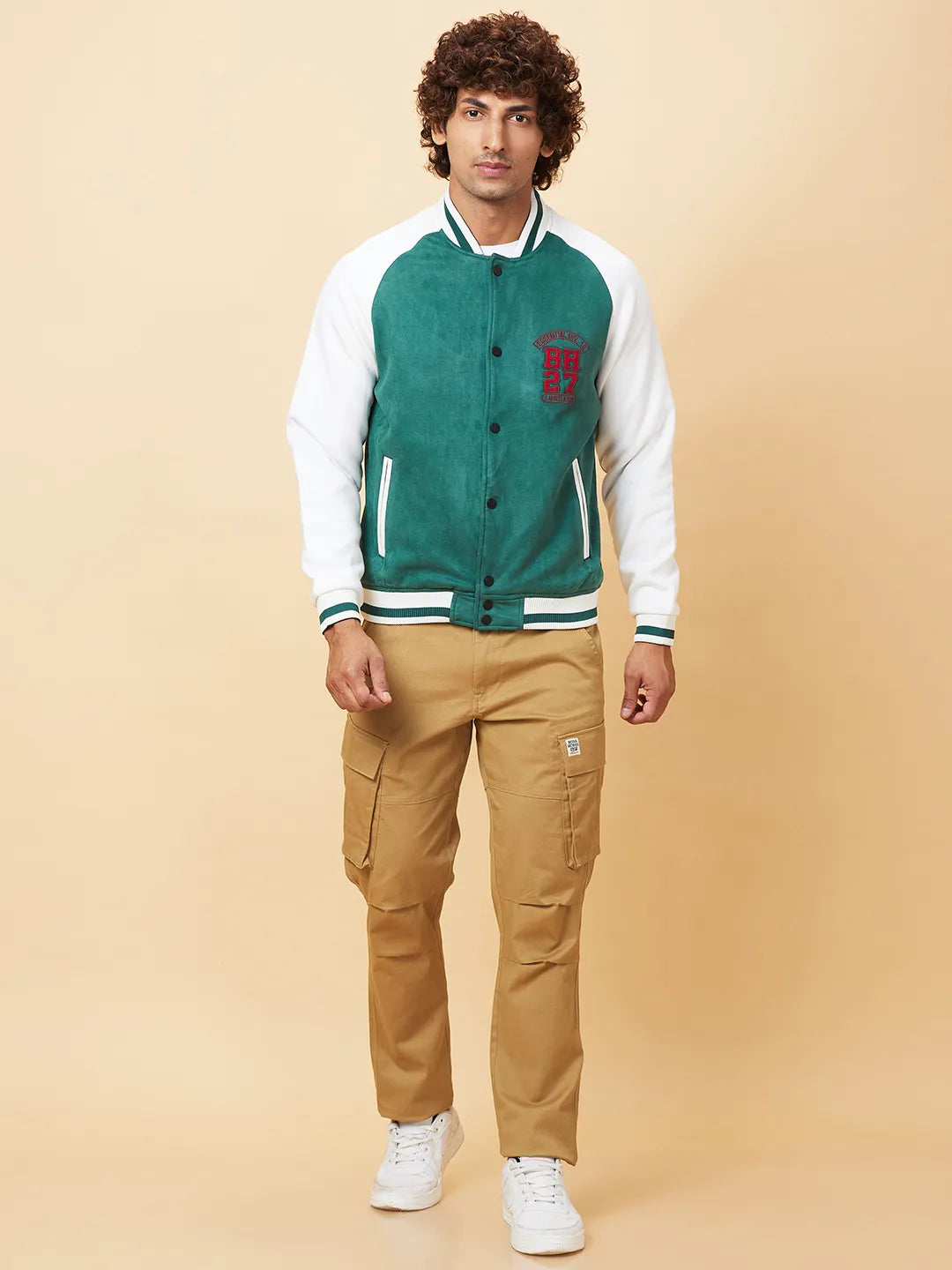 Green Regular Fit Men's Jacket by Being Human Clothing
