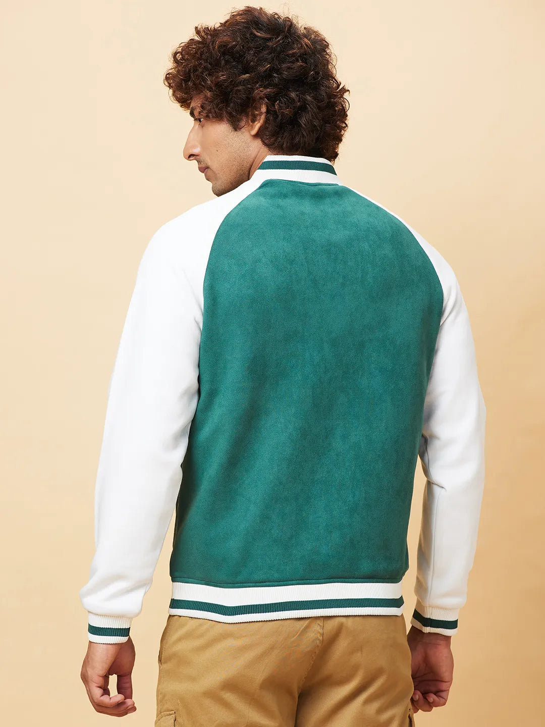 Green Regular Fit Men's Jacket by Being Human Clothing