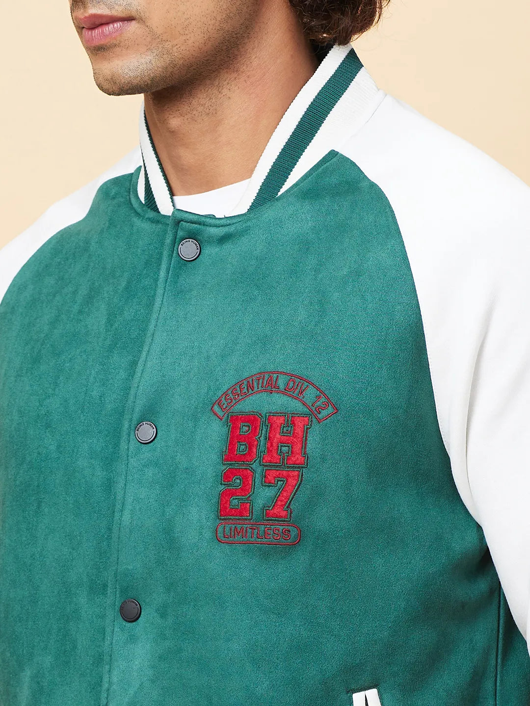 Green Regular Fit Men's Jacket by Being Human Clothing