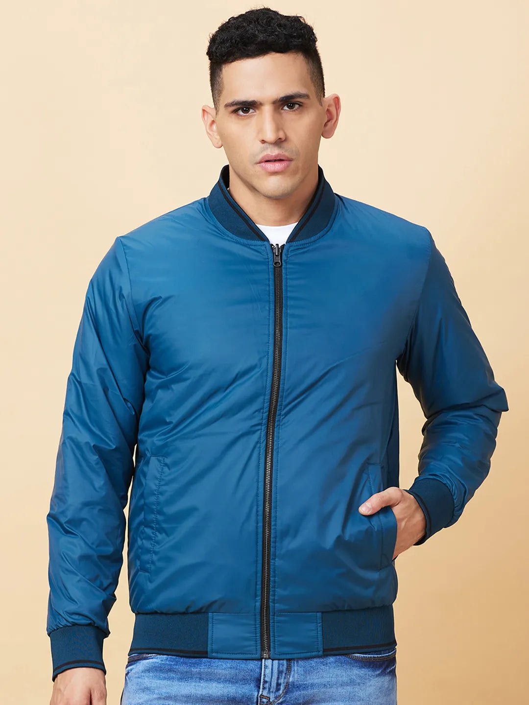 Black Regular Fit  Mens' Jacket by Being Human Clothing