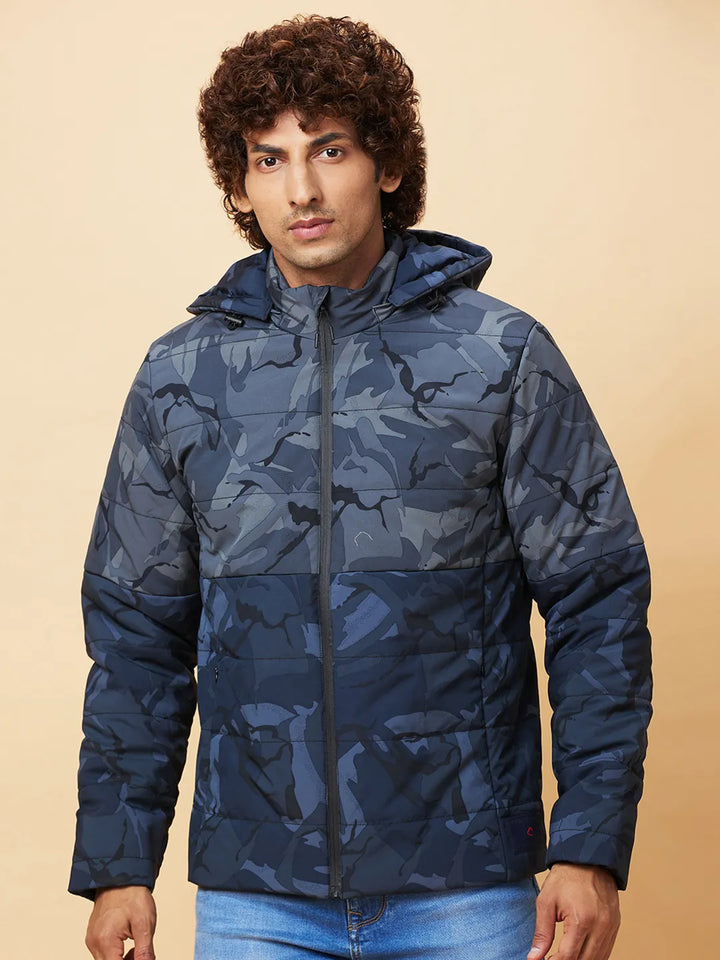 Grey Regular Fit Men's Jacket