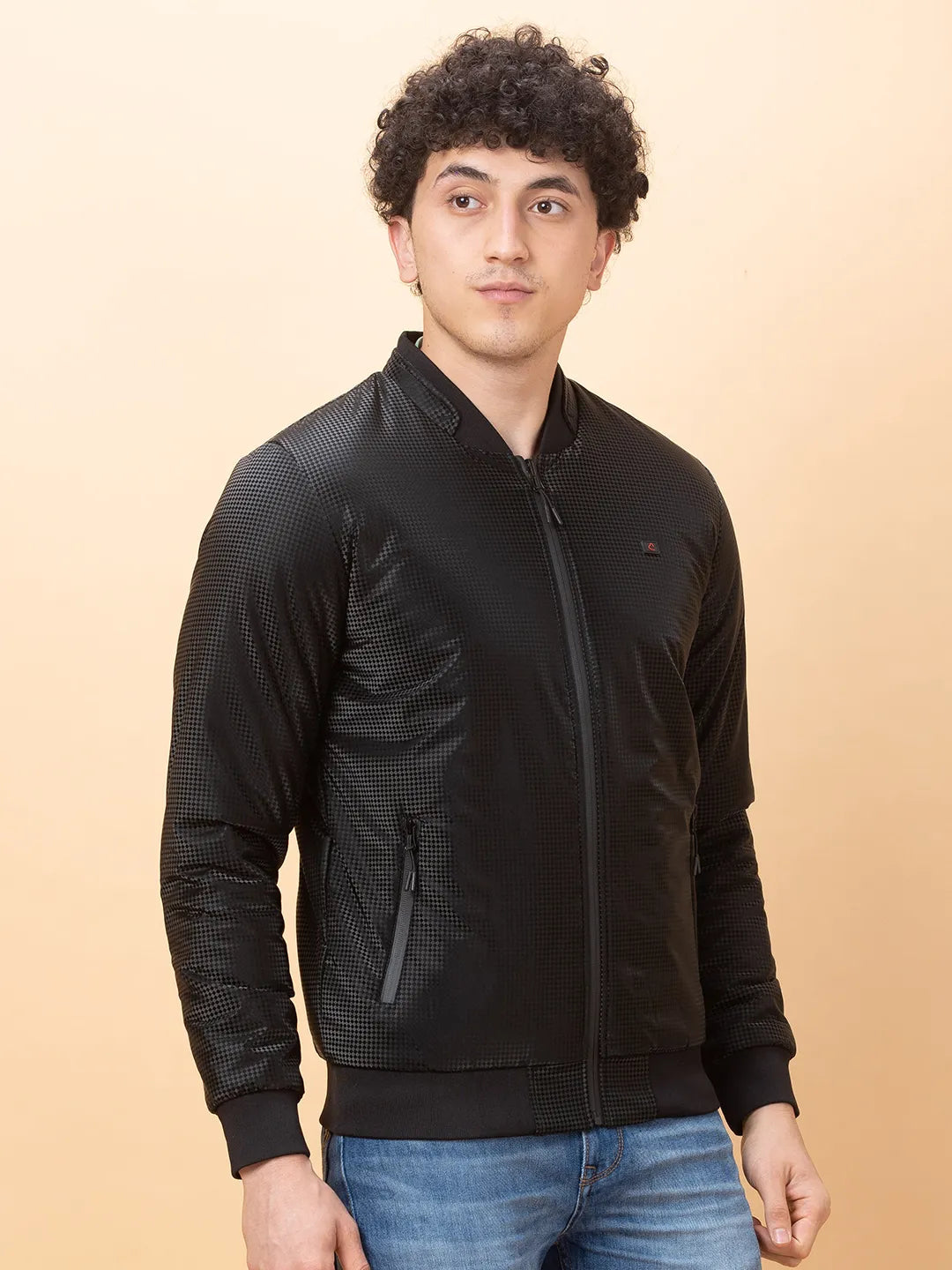 Black Regular Fit Men's Jacket by Being Human Clothing