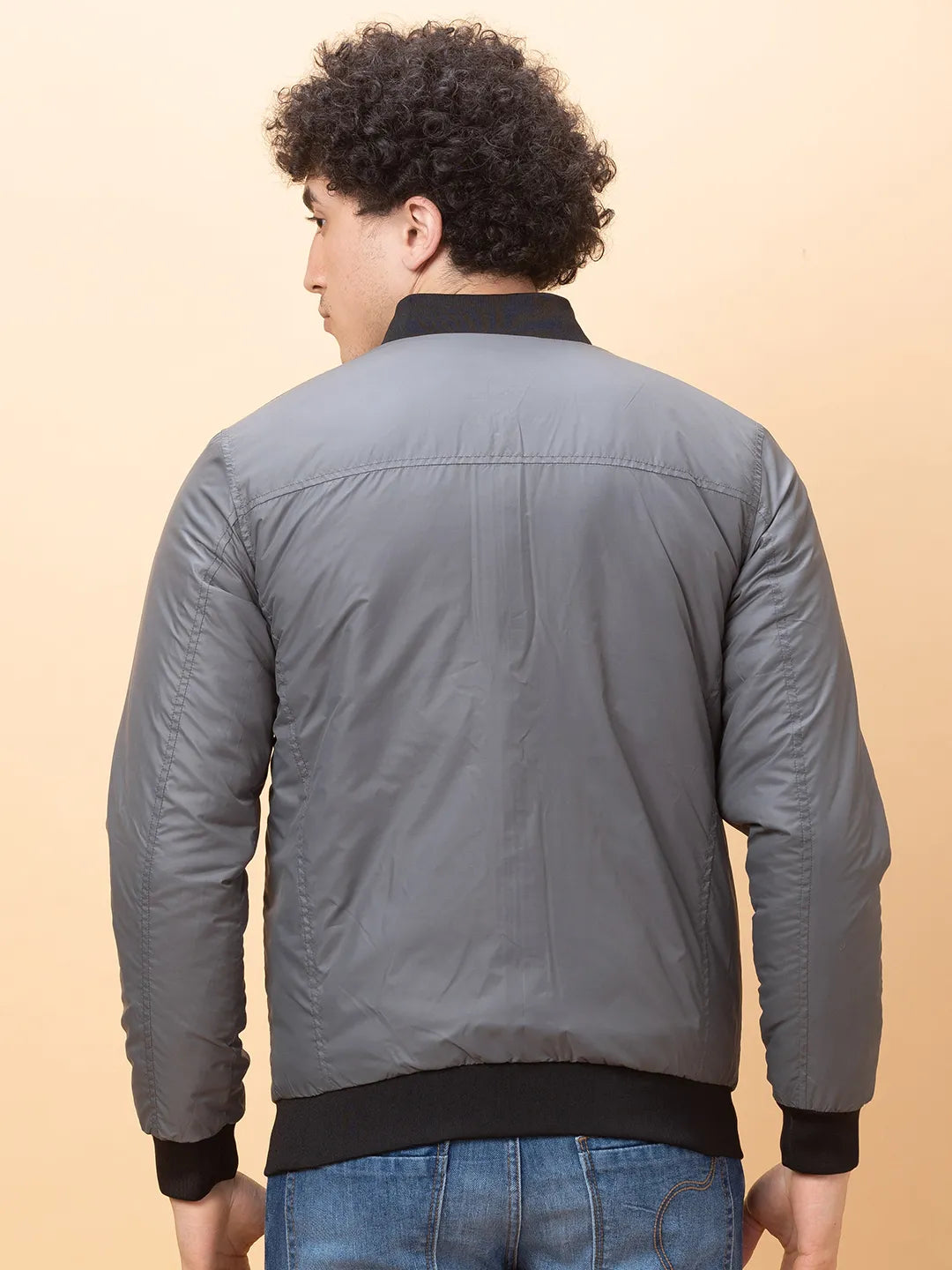 Black Regular Fit Men's Jacket by Being Human Clothing