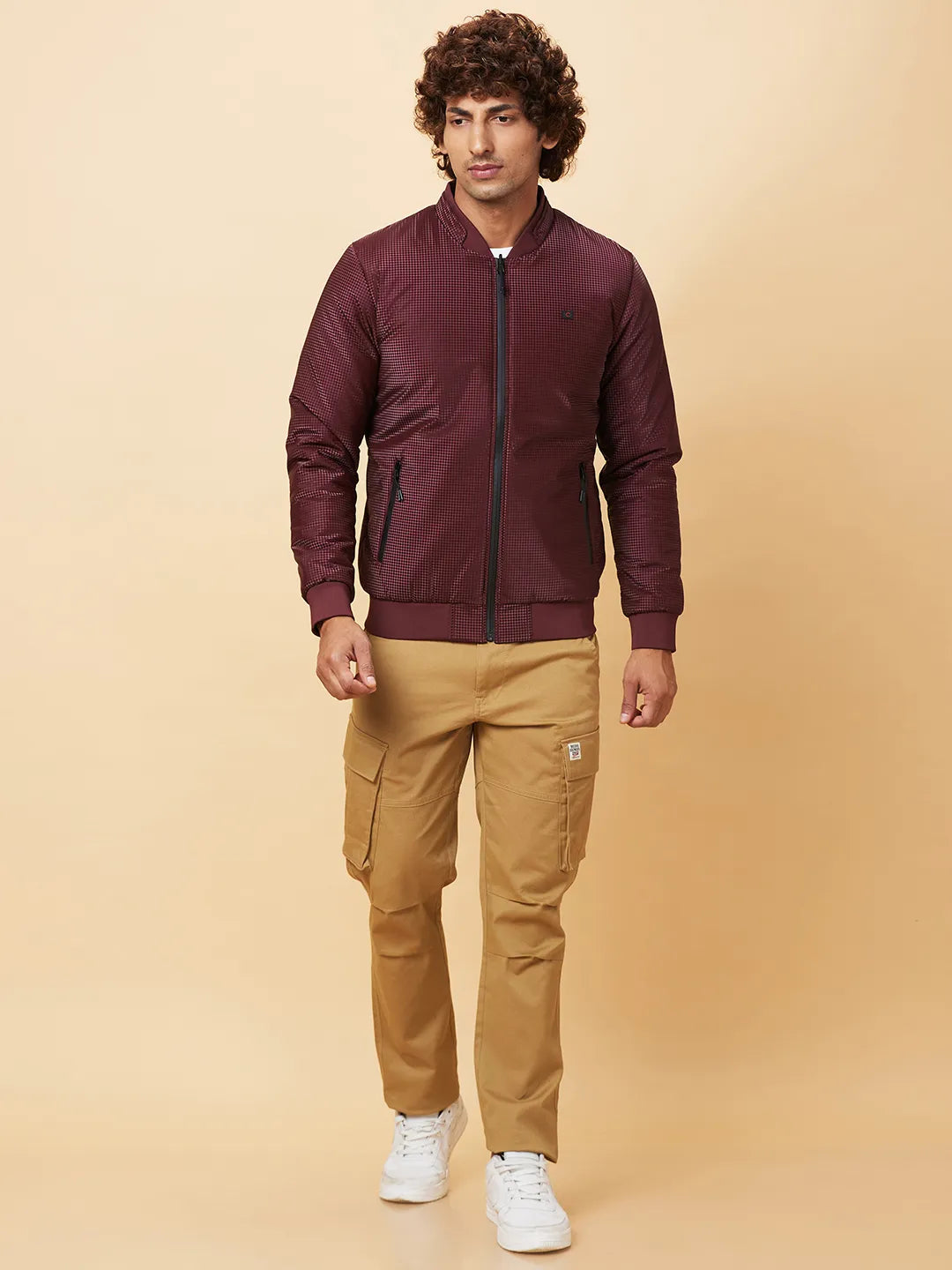 Wine Regular Fit Men's Jacket by Being Human Clothing