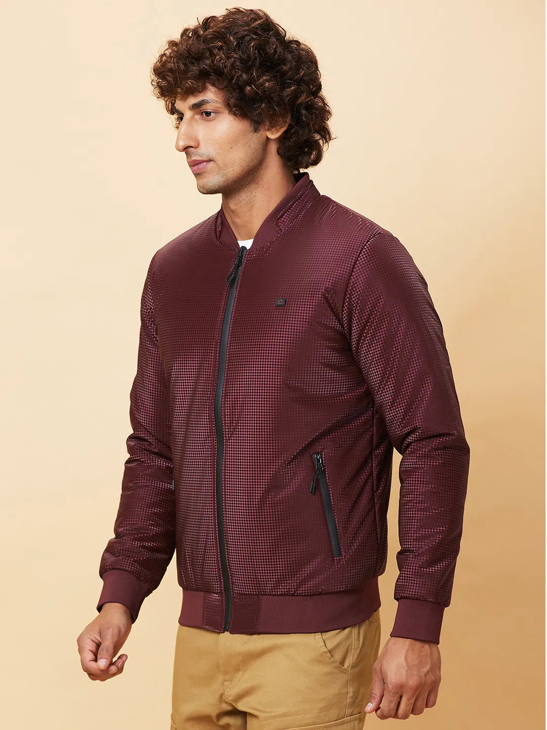 Wine Regular Fit Men's Jacket by Being Human Clothing