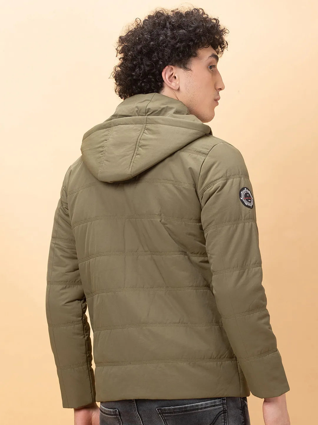 Green Regular Fit Long Sleeves Men's Jacket by Being Human Clothing