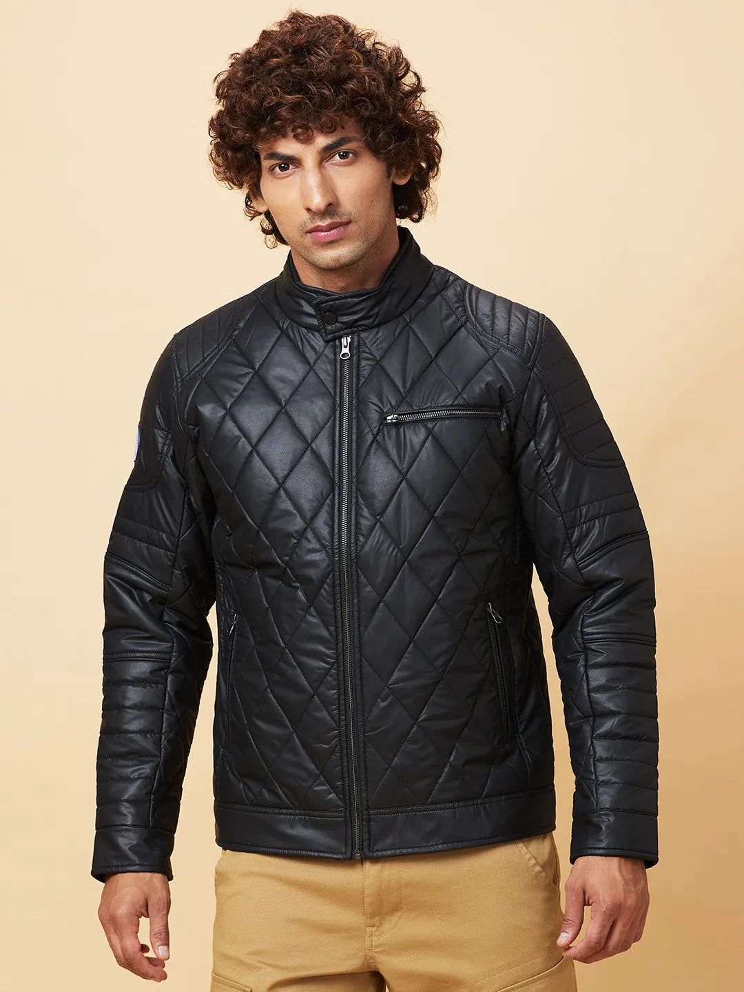 Black Regular Fit Men's Jacket by Being Human Clothing