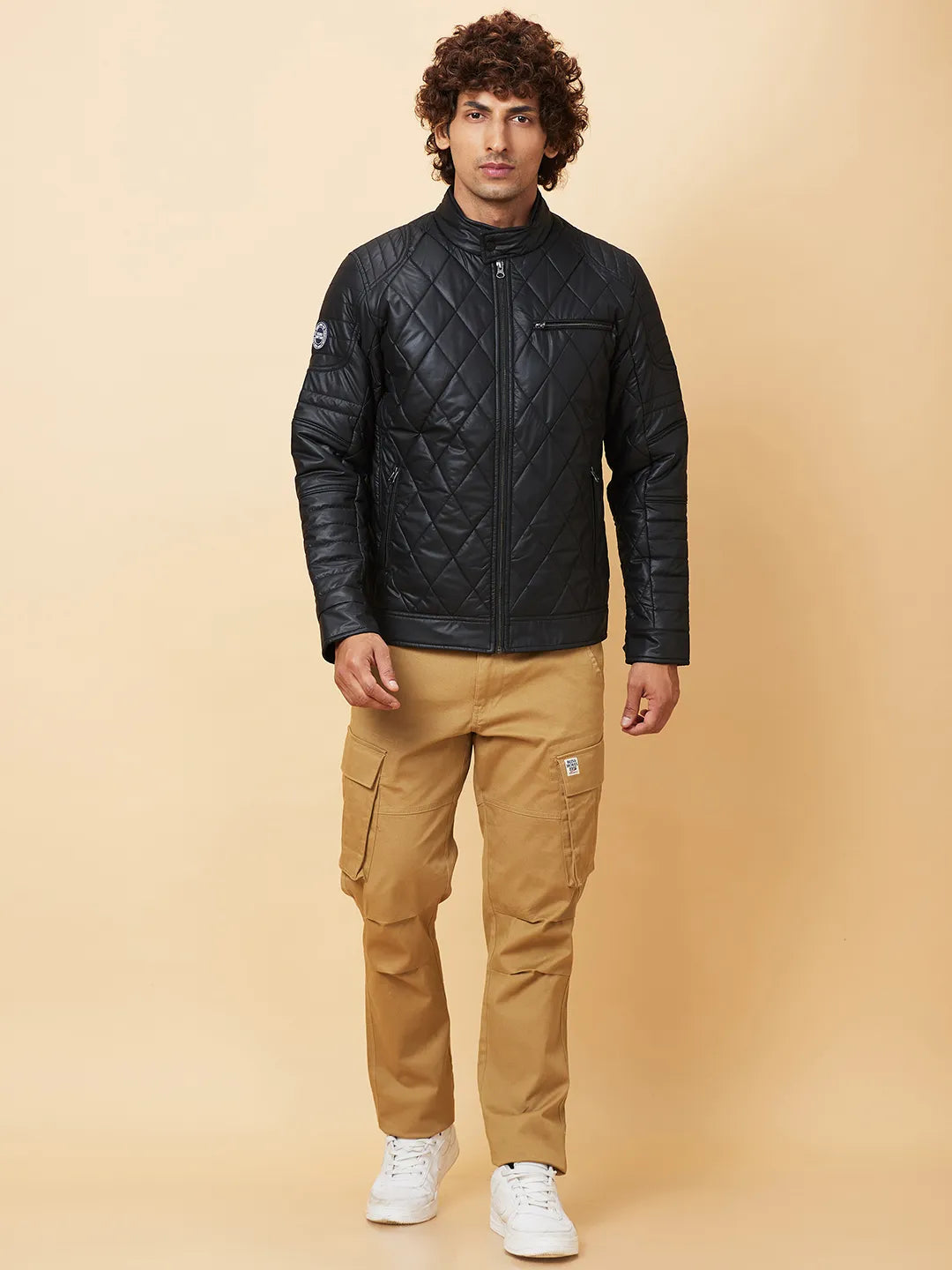 Black Regular Fit Men's Jacket by Being Human Clothing