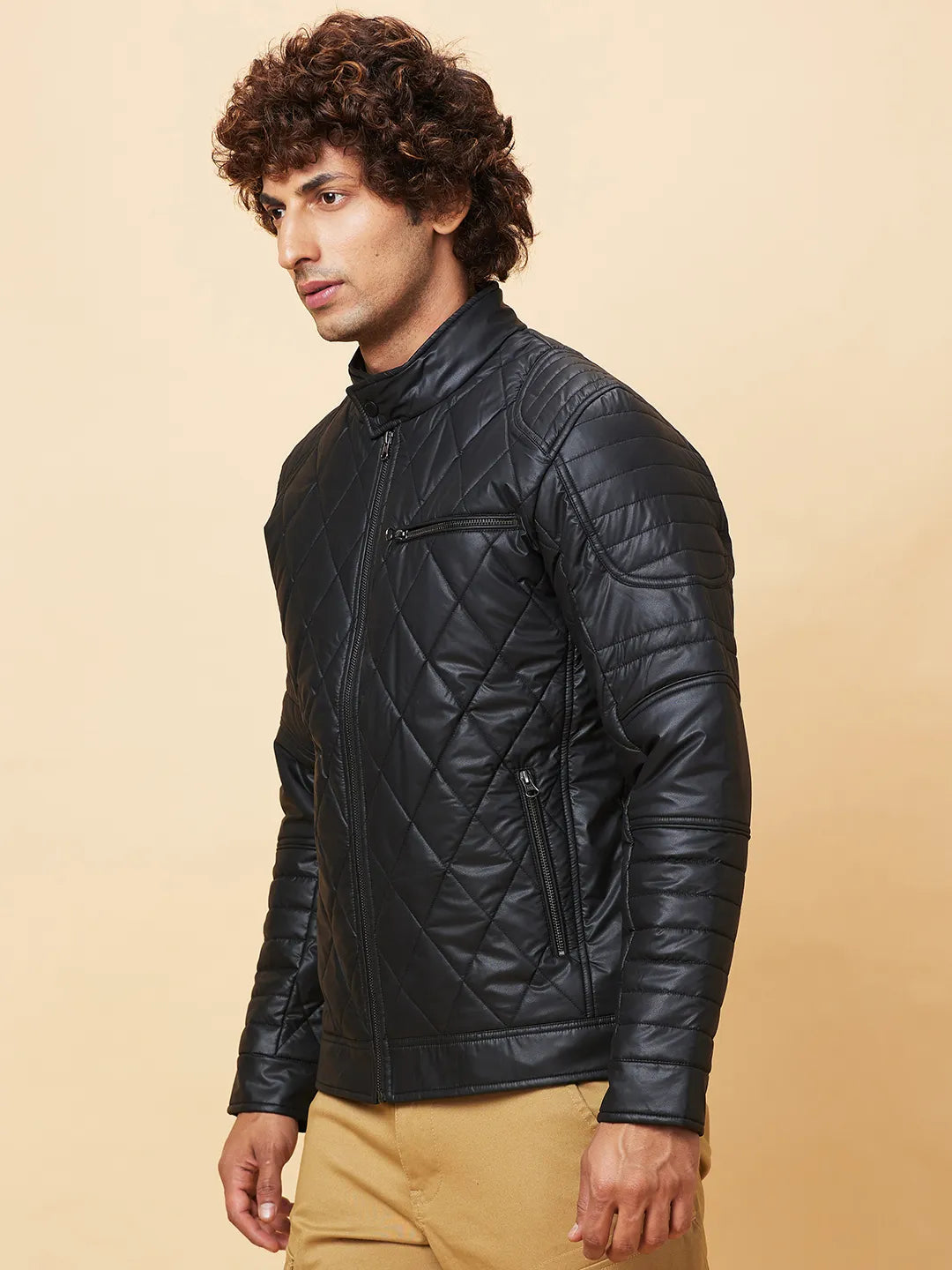 Black Regular Fit Men's Jacket by Being Human Clothing